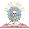 Skeleton yoga mandala illustration