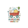 Whimsical Adventure Cart with Cute Characters