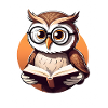 Owl Reader Illustration for Education