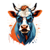 Stylish bull illustration with sunglasses