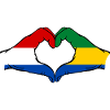 Holland Gabon Flag Hands Heart Shape