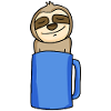 Faultier im Kaffeebecher