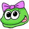 frog girl head animal head