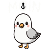 Cute seagull with anchor details