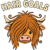 Hair Goals – Funny Highland Cow Motif