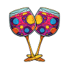 Wein Glas Vino Bunt