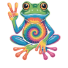 Frog Hippie Tie-Dye Peace Sign