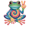 Frog Tie-Dye Hippie Peace Sign