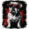 Cool English Bulldog with sunglasses