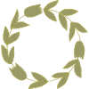 Elegant leaf wreath illustration in gold