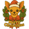 Festive Chihuahua Santa Greeting