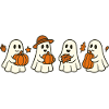 Autumn ghosts with pumpkins