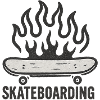 Flames Skateboarding Illustration