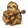Das entspannte Faultier mit Gitarre