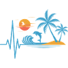 Design tropical palmiers dauphins vacances