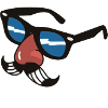 Glasses with moustache & nose – Funny motif