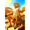 Humanoid Iguana in the Sun