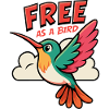 Free As A Bird Hummingbird Design