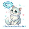 Freche Cartoon-Katze mit Türkisaugen