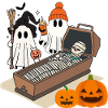 Spooky Halloween Ghosts and Skeleton Design