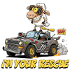 Sheep Driver Rescue Car Illustration