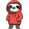 Cute sloth pendant in hoodie