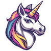 Bunter Einhorn Kopf Illustration