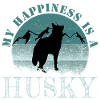 Husky with mountain motif and saying