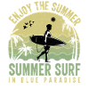 Summer Surfers in Blue Paradise