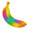 Banane pailletée arc-en-ciel