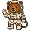 Cute bear in astronaut suit