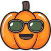 Sunny pumpkin design with sunglasses