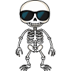 Skelett mit Sonnenbrille