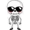 Skeleton with sunglasses
