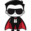 Vampirischer Held Cartoon Design
