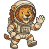 Lion astronaut in space