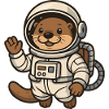 Space otter with spacesuit