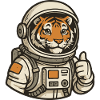 Tiger in astronaut suit
