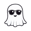 Playful ghost print with sunglasses