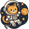 Cat astronaut in space