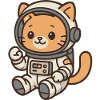 Kätzchen im Astronautenhelm