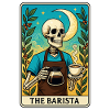The Bone Barista with Moon Motifs
