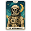 Astronaute avec crâne et ciel étoilé