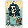 Maquilleuse squelette, conception de tarot
