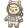 Cute Llama Astronaut Print