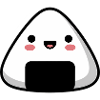 Onigiri souriant kawaii, nourriture mignonne