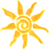 Illustration d’icône de soleil à l’aquarelle