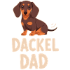 Dachshund Dad Motif Cartoon Style