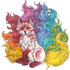 Rainbow Kitsune Mythical Fox Gift Manga