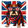 British Bulldog with Union Jack Sunglasses